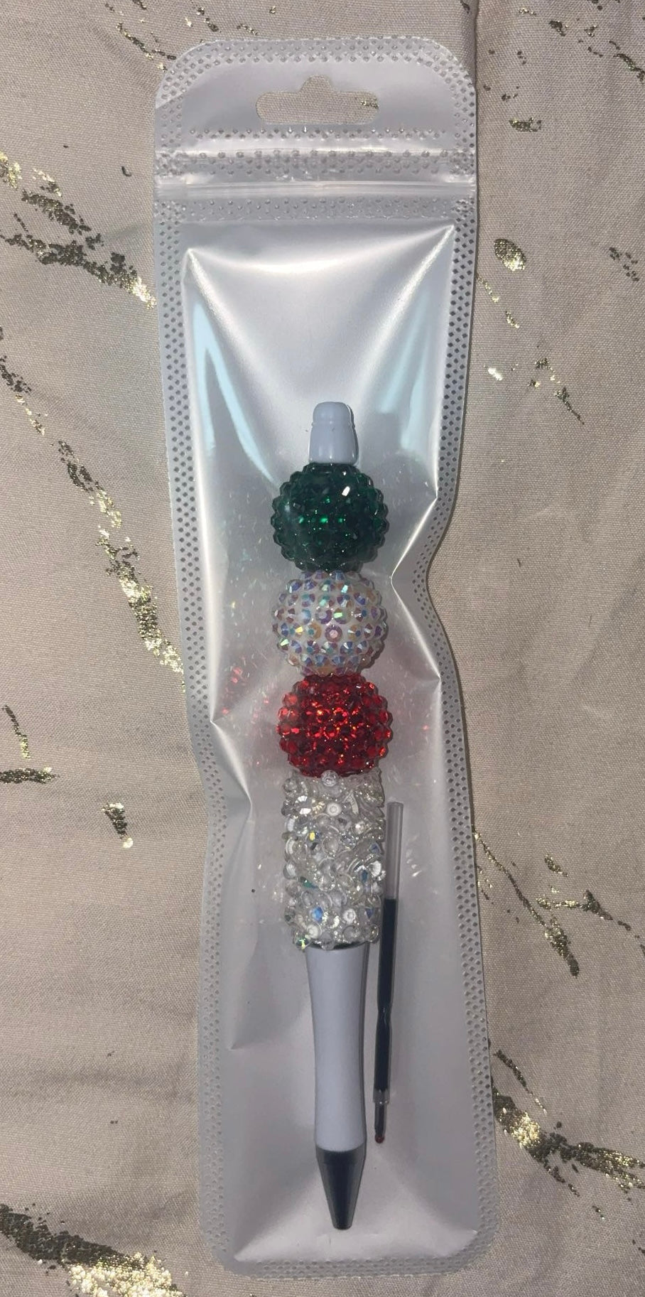 Mexico Inspired White Beaded Pen
