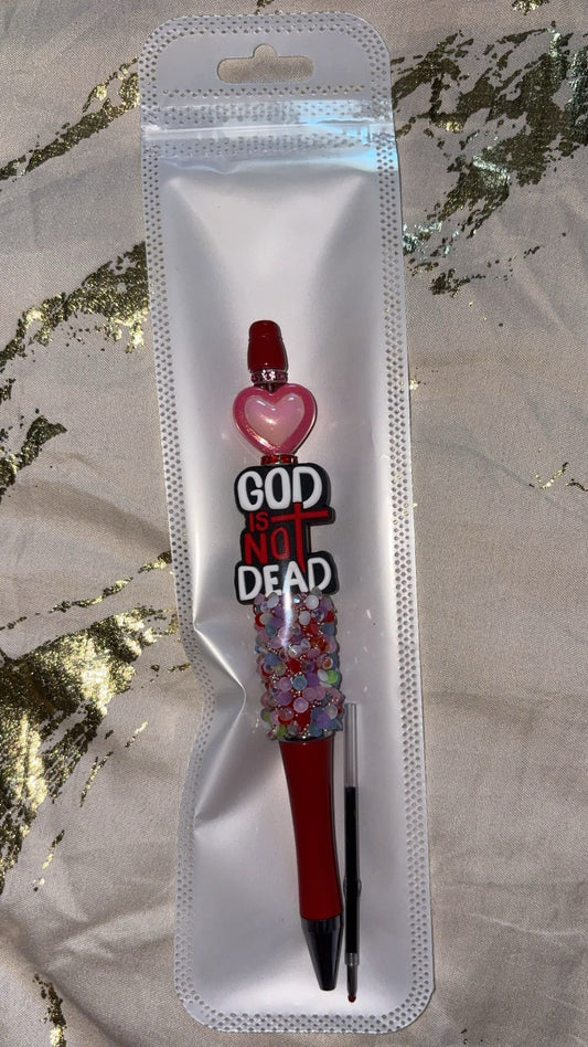 God Is Not Dead Red Beaded Pen