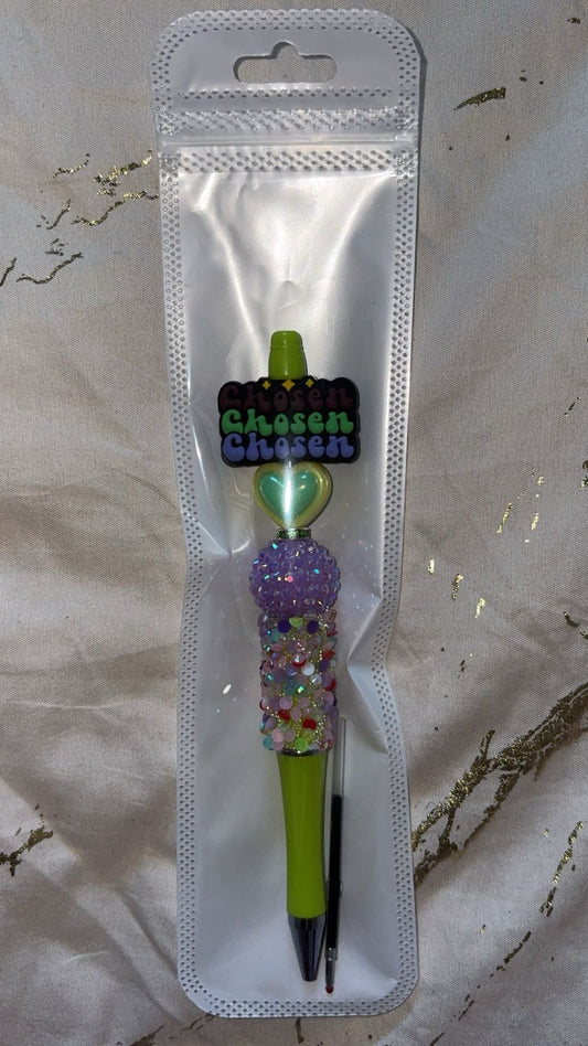 Chosen Lime Green Beaded Pen